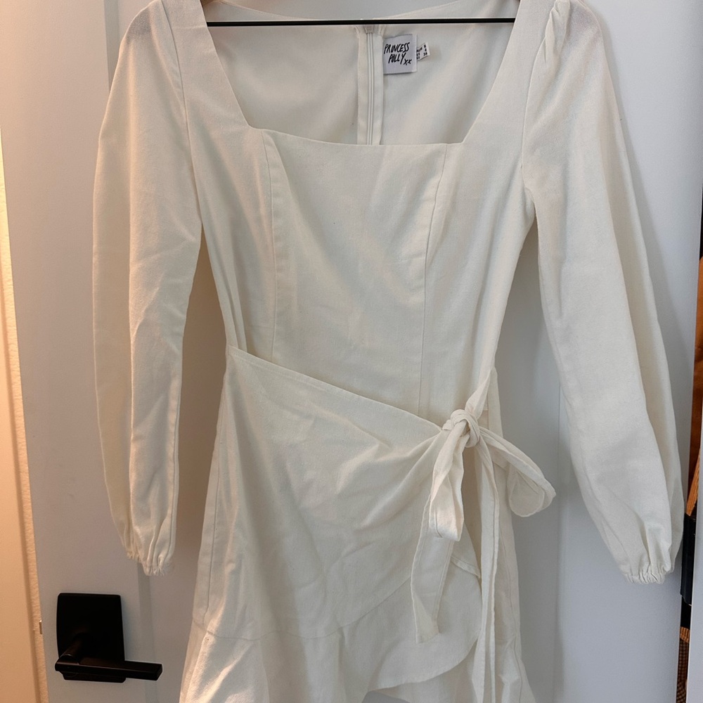 Princess Polly Cream Long Sleeve Dress